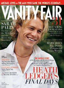 Heath Ledger on the August cover of Vanity Fair
