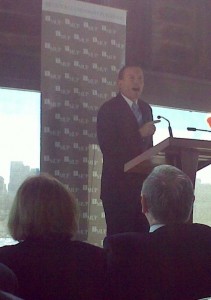 Tony Abbott speaking at the launch of his book, Battlelines in Sydney on July 28 2009