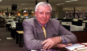 The late Frank Devine in the newsroom of The Australian