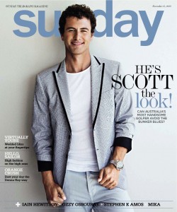 Adam Scott on the cover of sunday magazine - Australia's most popular weekly magazine