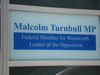 The sign in Malcolm Turnbull's office one week after being ousted from the LIberal Party leadership